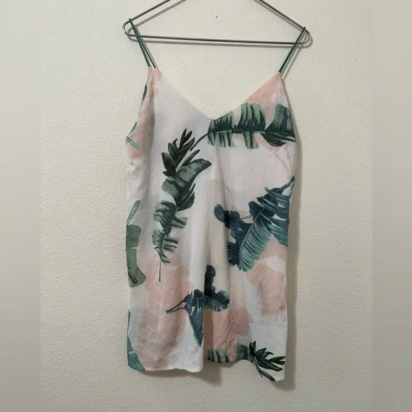 GENTLY USED NLW Tank Top Tunic Tropical Vacation Palm Leaves Size Large - Picture 3 of 7